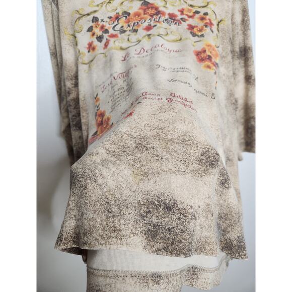 Vintage y2k Ms. Lee Floal All Over Cottagecore Western Boho Beaded 1X Nature - Picture 8 of 8